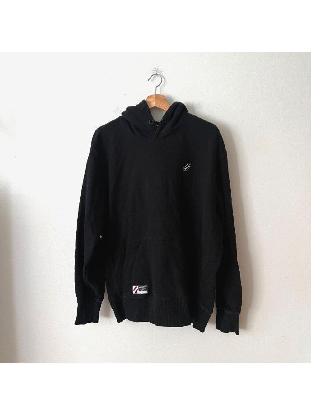 Superdry Black Hooded Sweatshirt Hoodie Men's Size 2XL